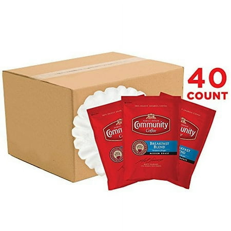 Community Coffee Arabica Single-Serve Coffee Packets, Breakfast Blend, Carton Of 40