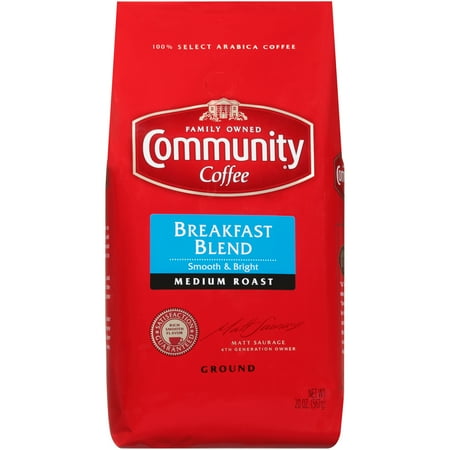 Community Coffee® Breakfast Blend Smooth & Bright Medium Roast Ground Coffee 20 oz. Bag