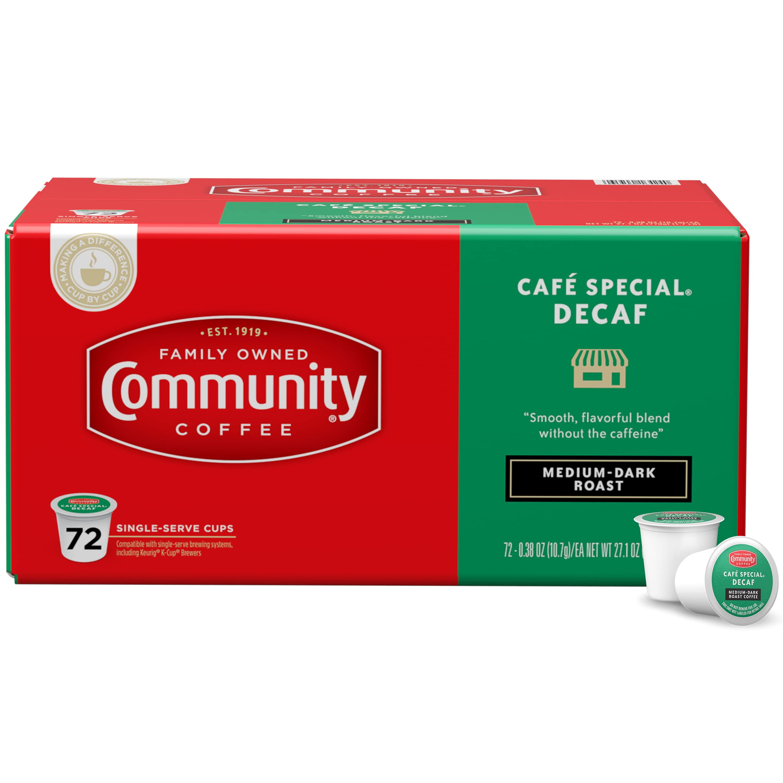 Café Special Decaf 72 Count Coffee Pods, Medium Dark Roast Decaf, Compatible with Keurig 2.0 K-Cup Brewers