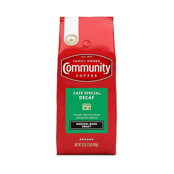 Community Coffee Caf Special Decaf Ground Coffee, Medium Dark Roast, 32 Ounce Bag (Pack of 1)