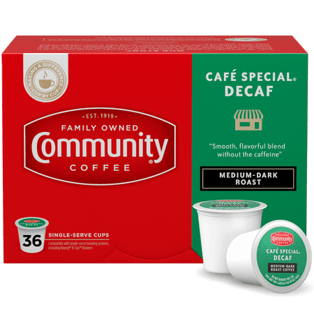 Community® Coffee Café Special® Decaf Medium-Dark Roast Coffee Single-Serve Cups 36 ct Box Compatible with Keurig 2.0 K-Cup Brewers