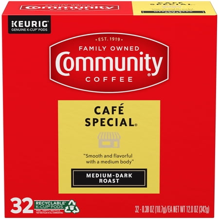 Community Coffee Café Special, Medium-Dark Roast, Single-Serve Keurig K-Cup Pods, 32 Count (Pack Of 1).