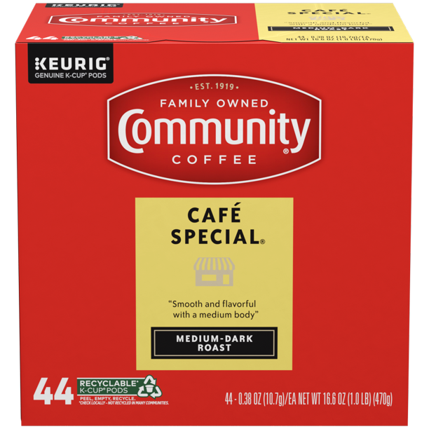 Community Coffee Café Special Pods for Keurig Kcups 44 Count