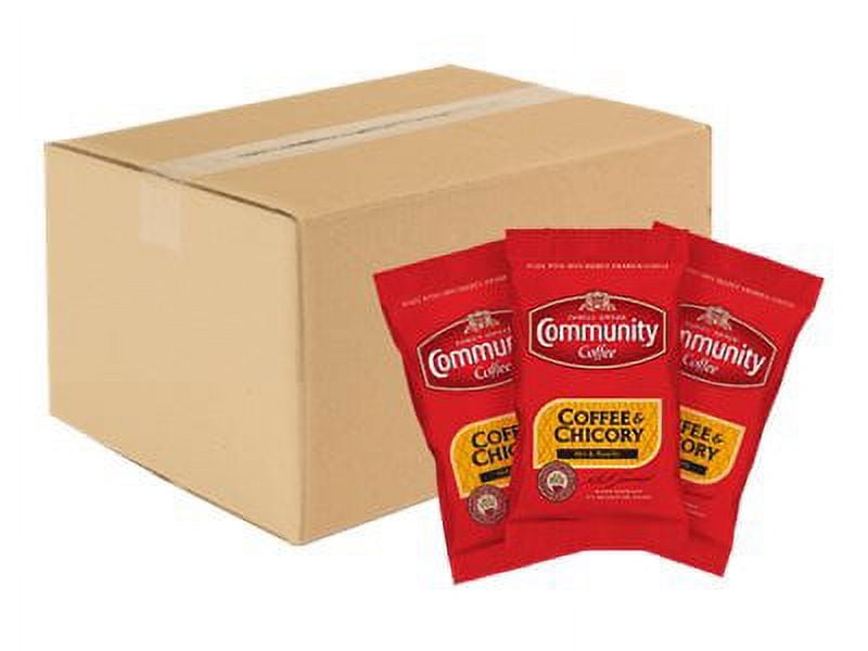 Community Coffee Arabica Single-Serve Coffee Packets, Chicory, Medium Dark Roast, Carton Of 20