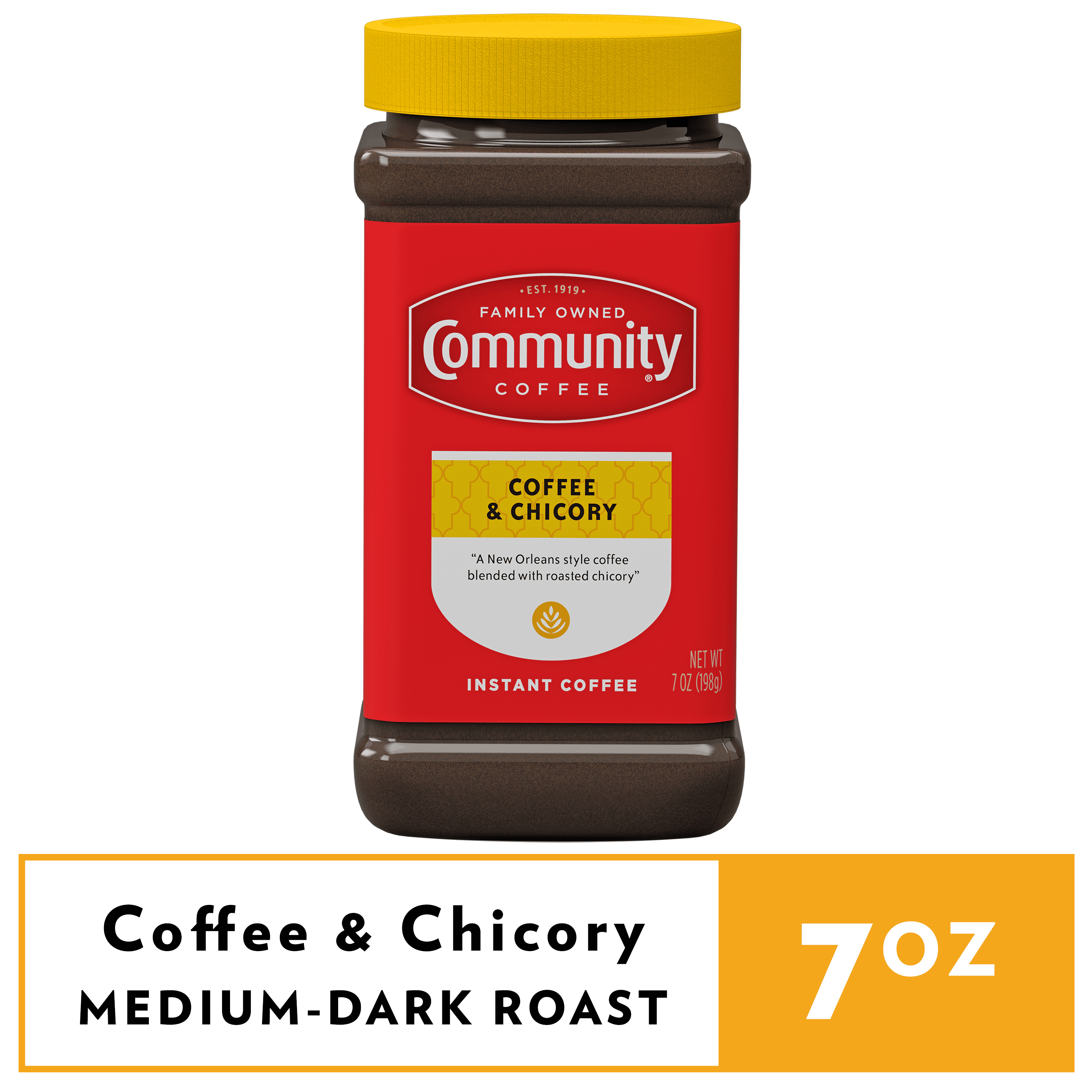 Community Coffee Coffee and Chicory Instant 7 Ounce Jar
