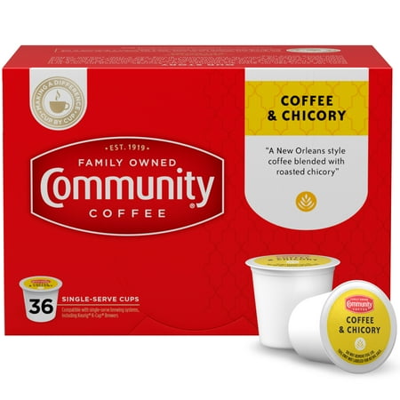 Community Coffee Coffee and Chicory Medium-Dark Roast Single Serve 36 ct Box