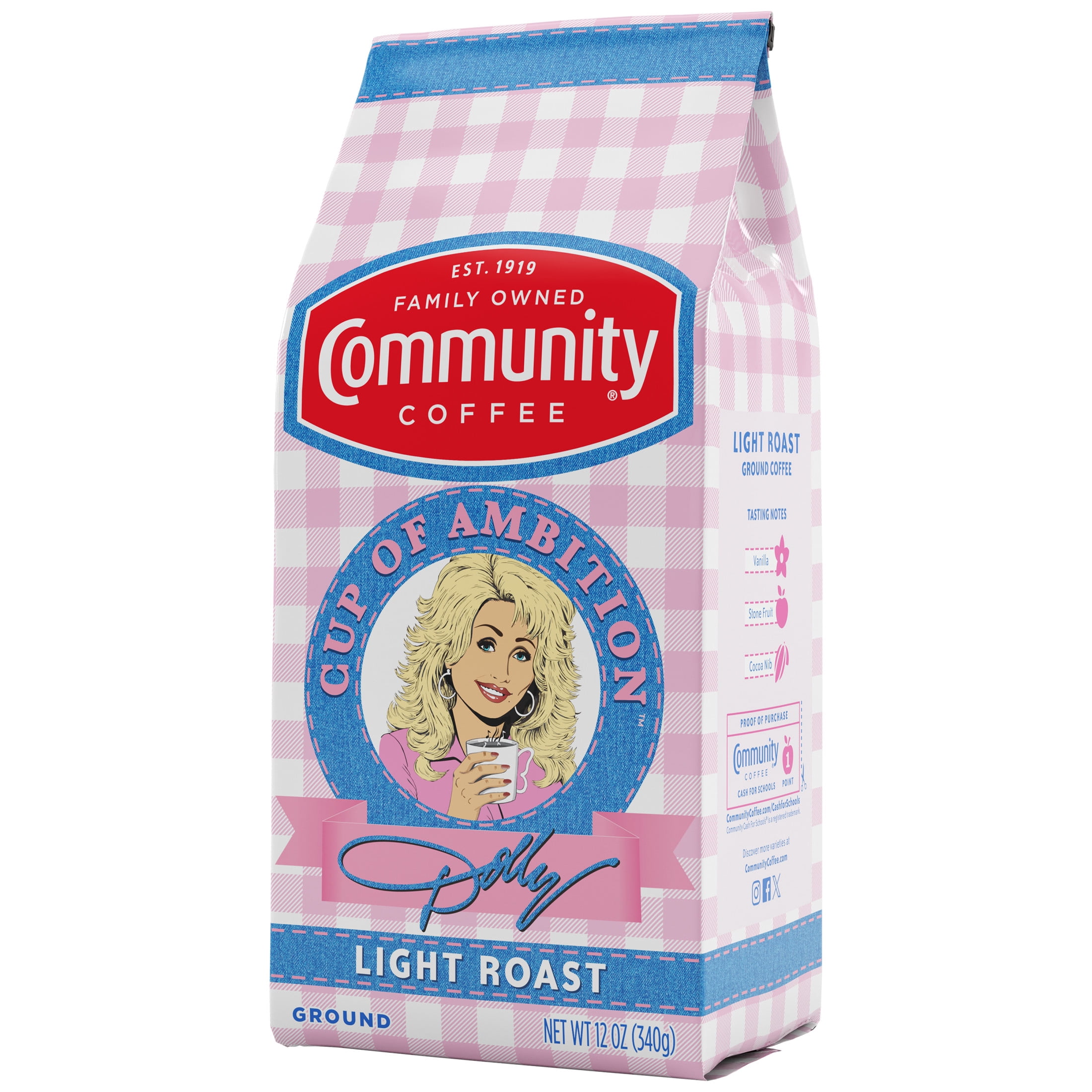 Dolly Parton’s Cup of Ambition™ with Community Coffee® Light Roast Ground 12 Ounce Gable Top