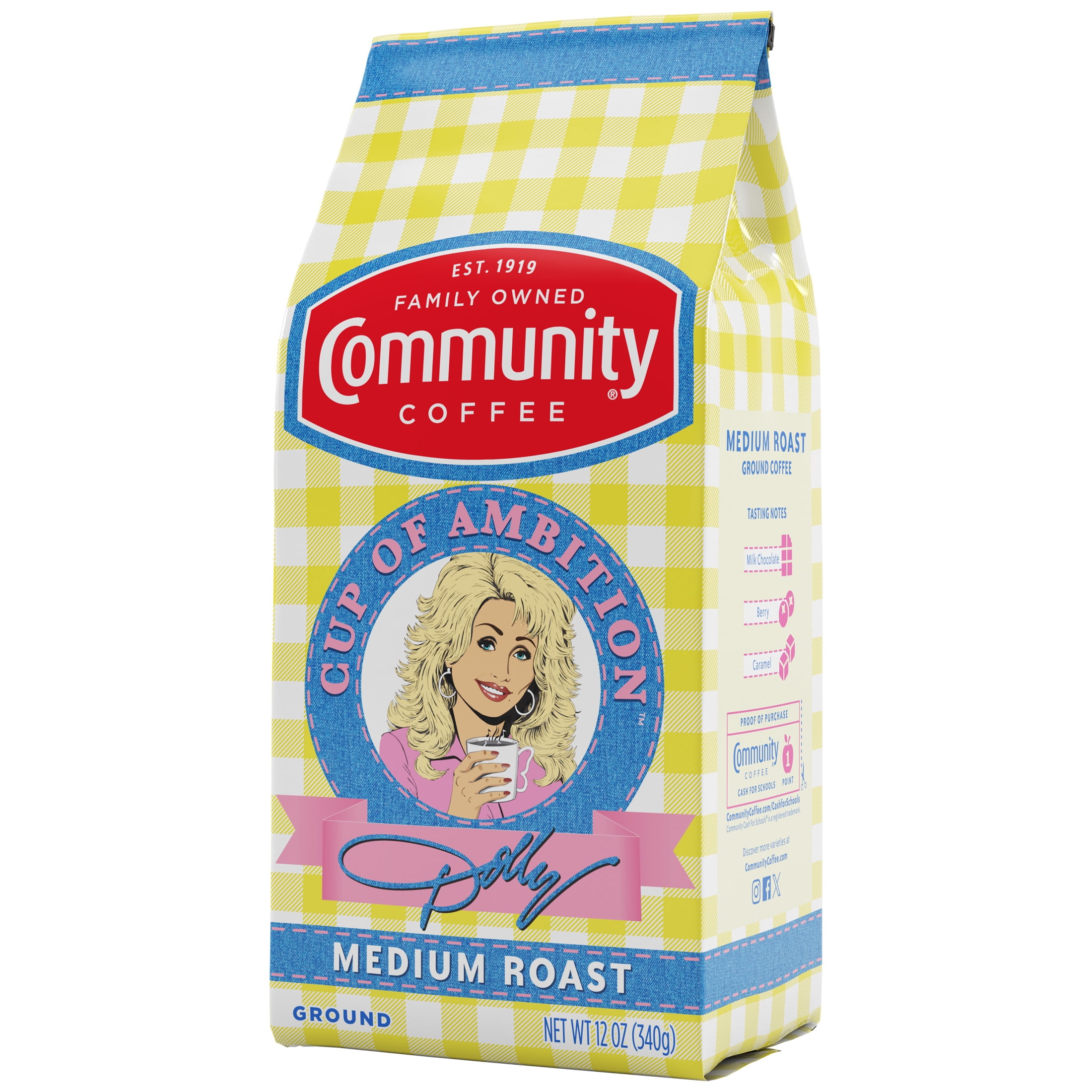 Dolly Parton’s Cup of Ambition™ with Community Coffee® Medium Roast Ground 12 Ounce Gable Top