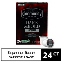 Community Coffee Dark & Bold Espresso Roast Pods for Keurig K-cups 24 Count
