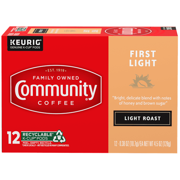 Community Coffee First Light Single-Serve Cups 12 ct Box