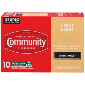 Community Coffee First Light Single-Serve Cups 10 Count Box