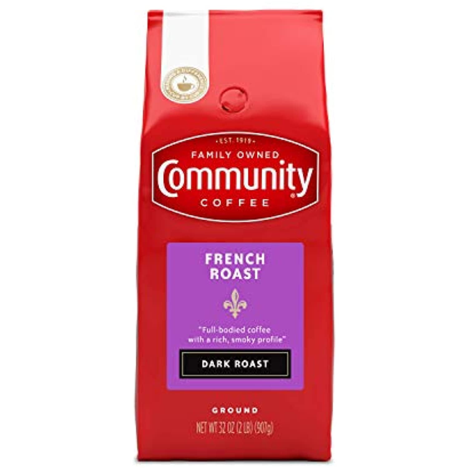 Community Coffee French Roast Dark Roast, Ground, 32 Oz Bag
