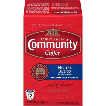 Community® Coffee House Blend Medium-Dark Roast Coffee Single-Serve Cups 12 ct Box Compatible with Keurig 2.0 K-Cup Brewers