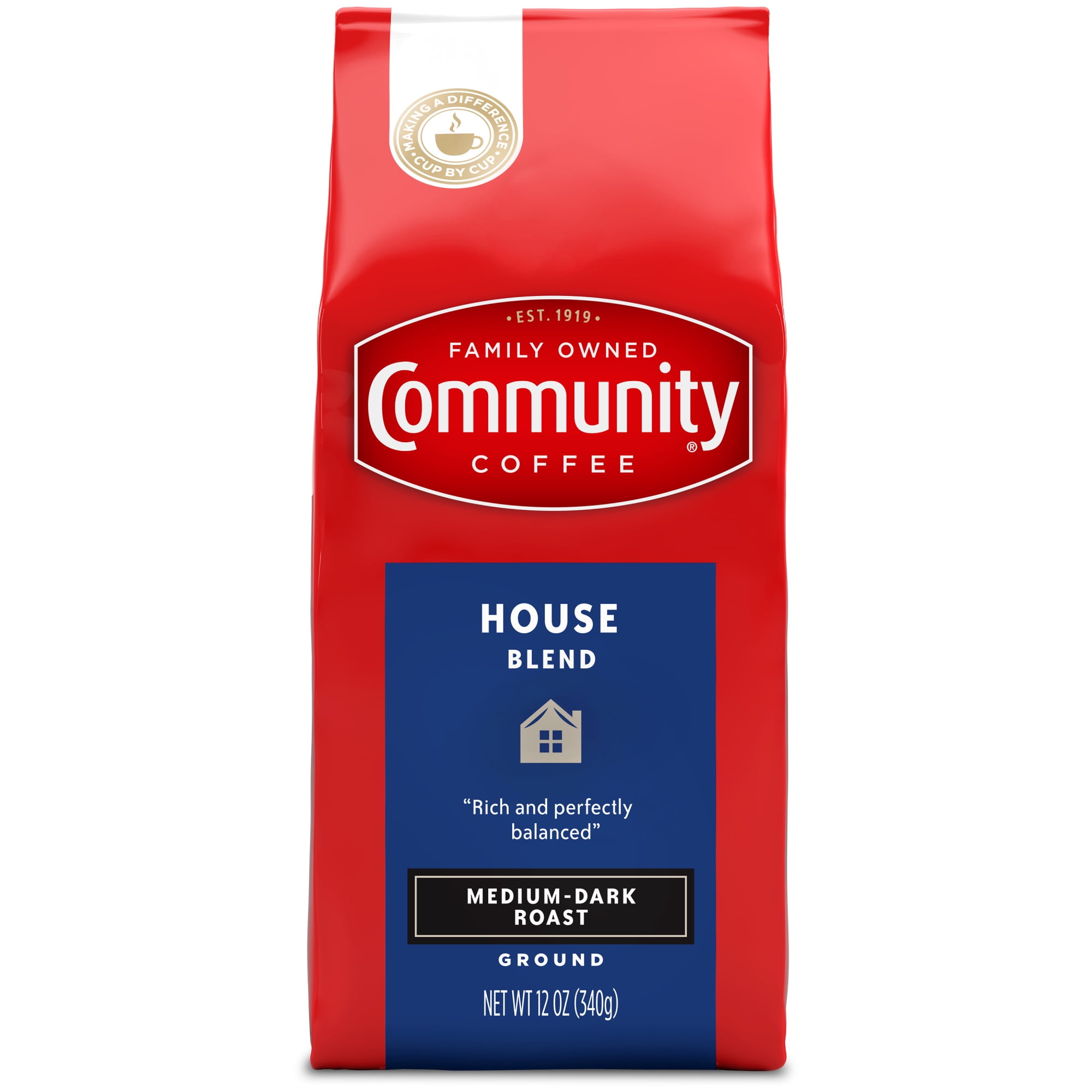 Community Coffee House Blend Medium-Dark Roast Ground Coffee 12 oz. Bag