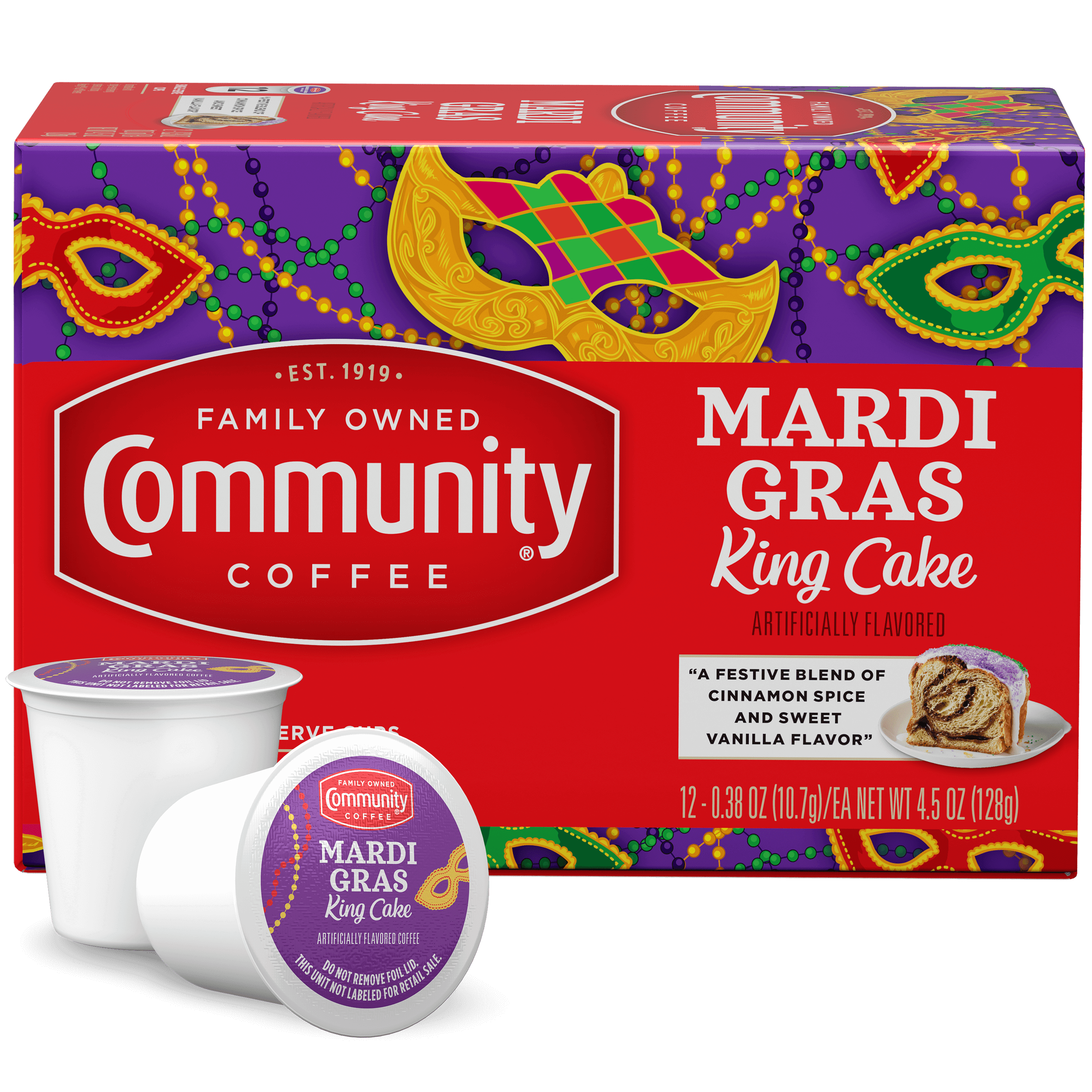 community coffee mardi gras king cake k cups