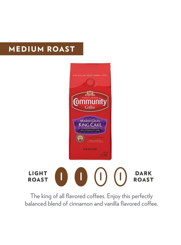 community coffee mardi gras king cake 12 ounce bag