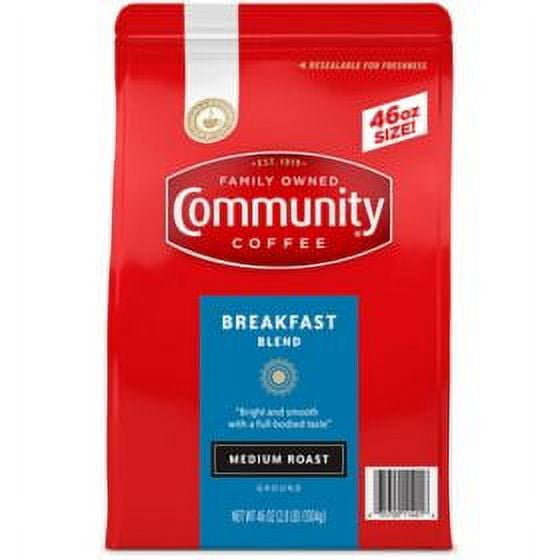 Community Coffee Medium Roast Ground Coffee, Breakfast Blend, 46 oz.Pack of 2
