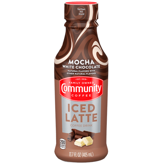 Community Coffee Mocha White Chocolate Iced Latte - 13.7 oz Bottle