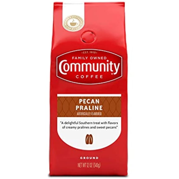 Community Coffee Pecan Praline Flavored 12 Ounces, Medium Roast Ground Coffee, 12 Ounce Bag (Pack Of 1)