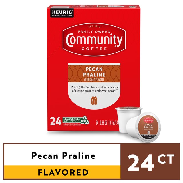 Community Coffee Pecan Praline Pods for Keurig Kcups 24 Count