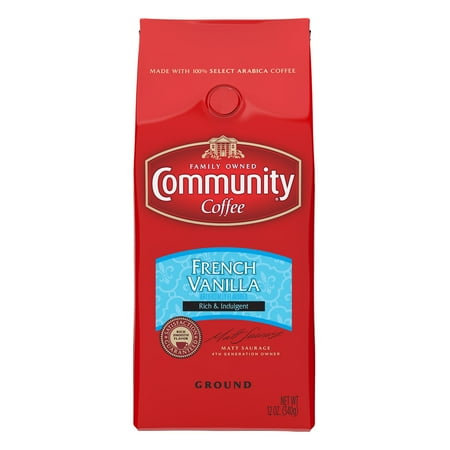 Community Coffee Premium Ground Coffee, French Vanilla, 12 oz., 3 Count