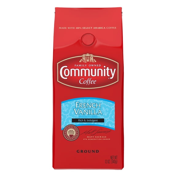 Community Coffee Premium Ground Coffee, French Vanilla, 12 oz., 3 Count