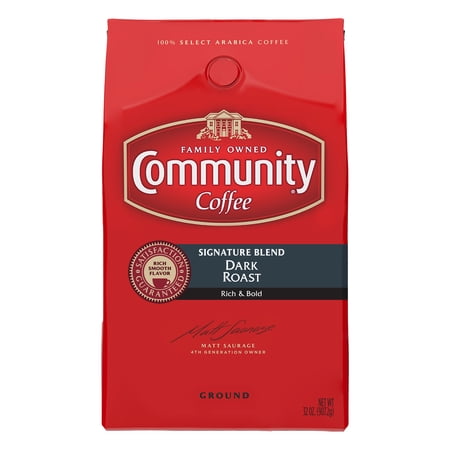 Community Coffee Signature Blend, 64 Ounces Ground Coffee, Dark Roast, 32 Ounce Bag (Pack of 2)