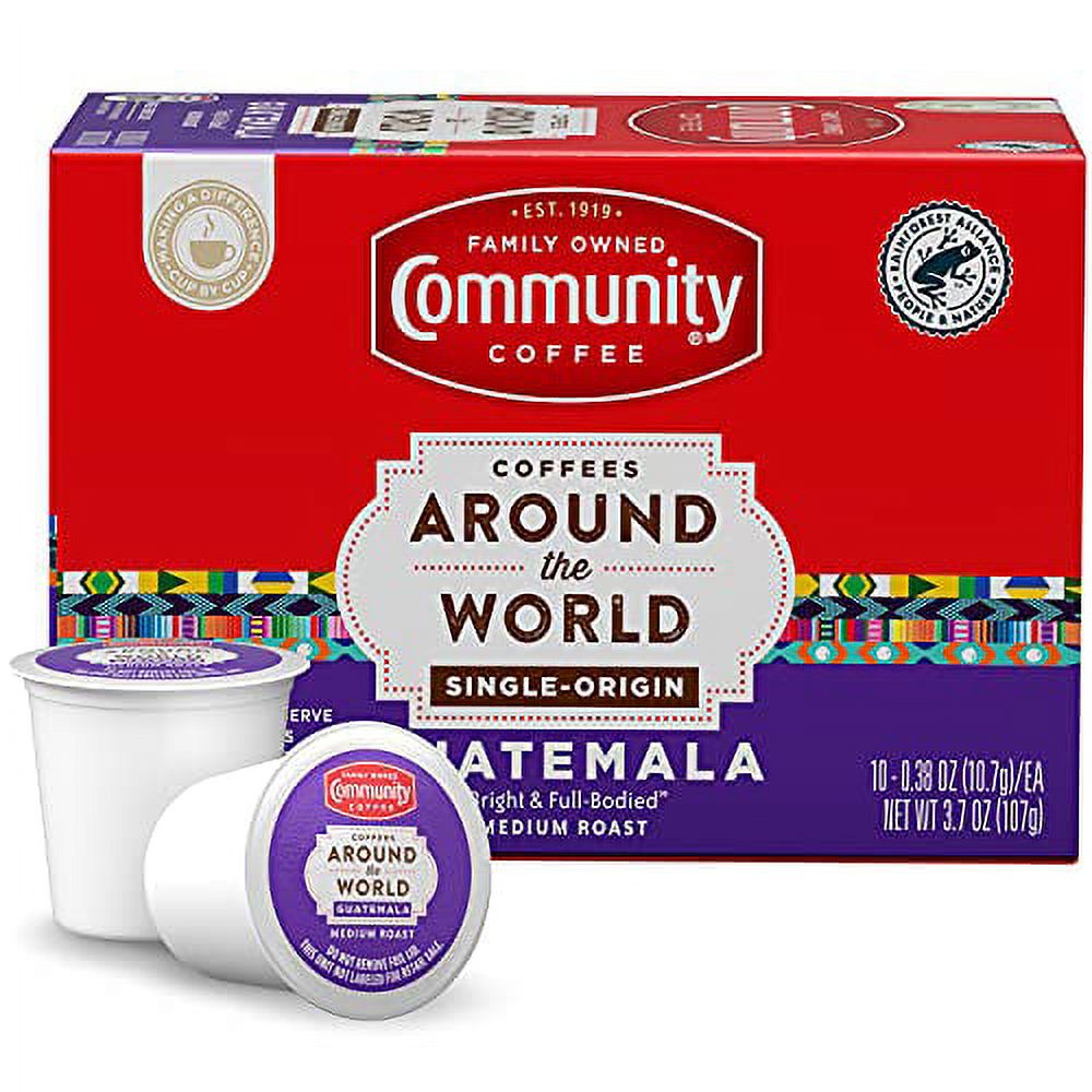 Community Coffee Single Origin Guatemala, 10 Count Coffee Pods, Medium