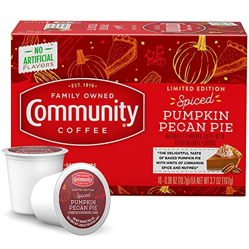 Community Coffee Spiced Pumpkin Pecan Pie Flavored 10 Count Coffee Pods