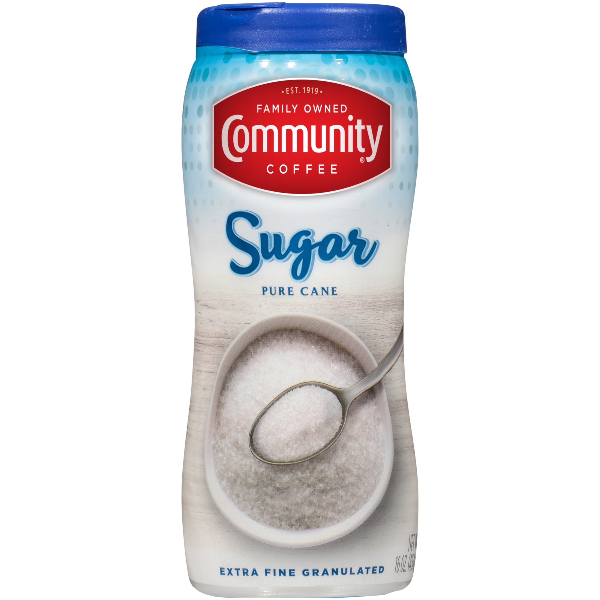 Community Coffee Sugar 16 oz Canister