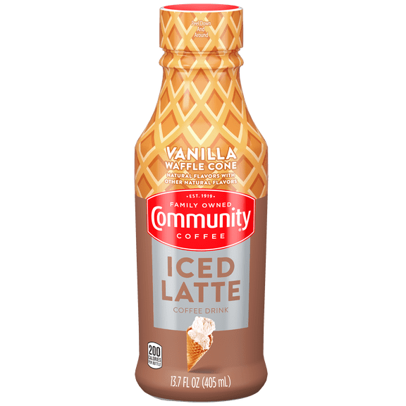 Community Coffee Vanilla Waffle Cone Iced Latte - 13.7 oz Bottle