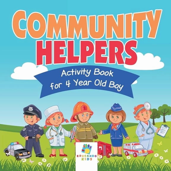Community Helpers Activity Book for 4 Year Old Boy, (Paperback)