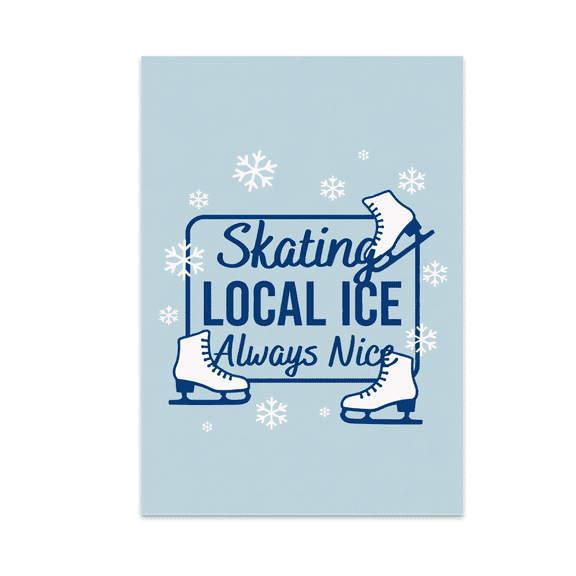 Community Ice Skating Decor - Local Ice Rink Fans - 13x19 Poster Print