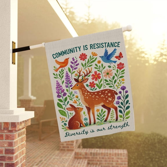Community Is Resistance Garden Flag, Diversity Is Our Strength, Social Justice Human Rights Outdoor Decor