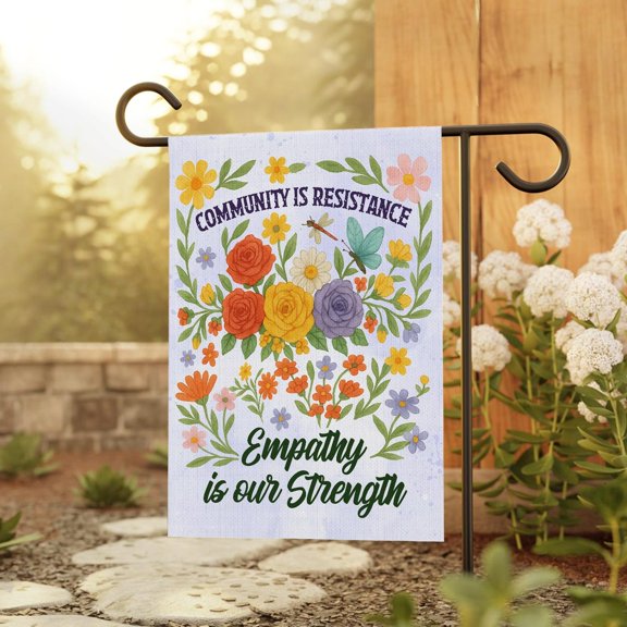 Community Is Resistance Garden Flag, Inclusion Flag Positive Message Flag, Inclusivity Flag, Kindness Flag, House Decorative Banner