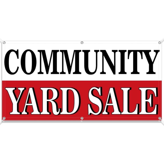 Community Yard Sale Banner Sign Funny Metal Tin Signs 12×8 Inch