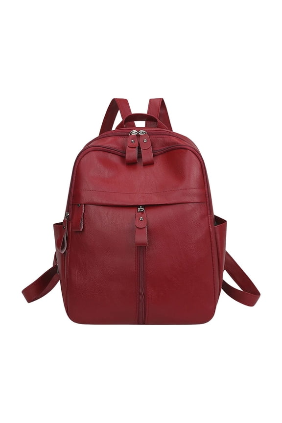 Commuter Backpack, Durable Polyurethane Leather Daypack, Large Capacity Rucksack with Organizational Features, Sleek Bag for Travel and Work, Comfortable Shoulder Bag for Everyday Use and Laptop