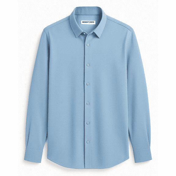 Big and Tall Men's Commuter Long Sleeve Shirt Heather Blue up to size 6XLT