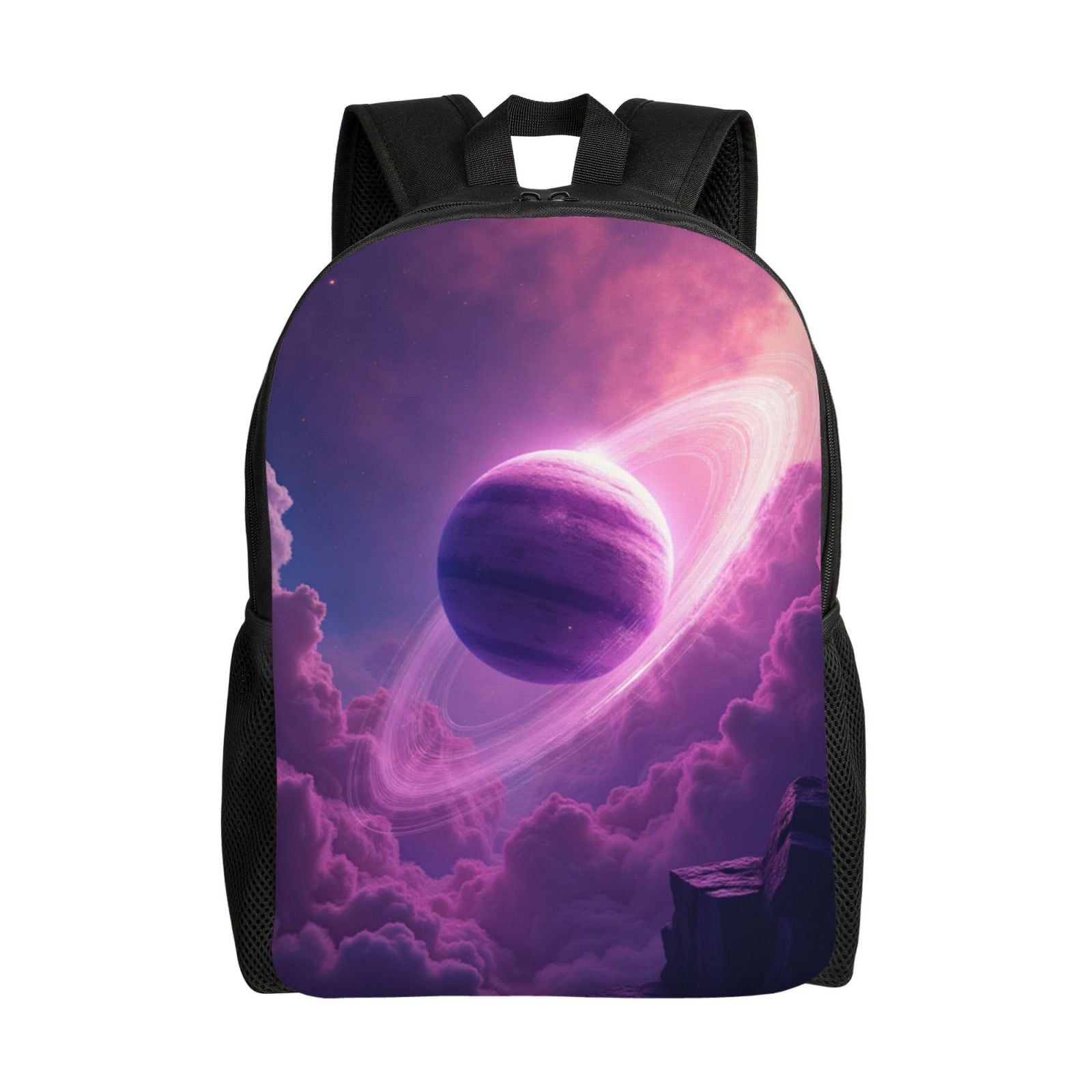 Commuter Purple Planet In Outer Space Laptop Backpack, Travel Hiking ...