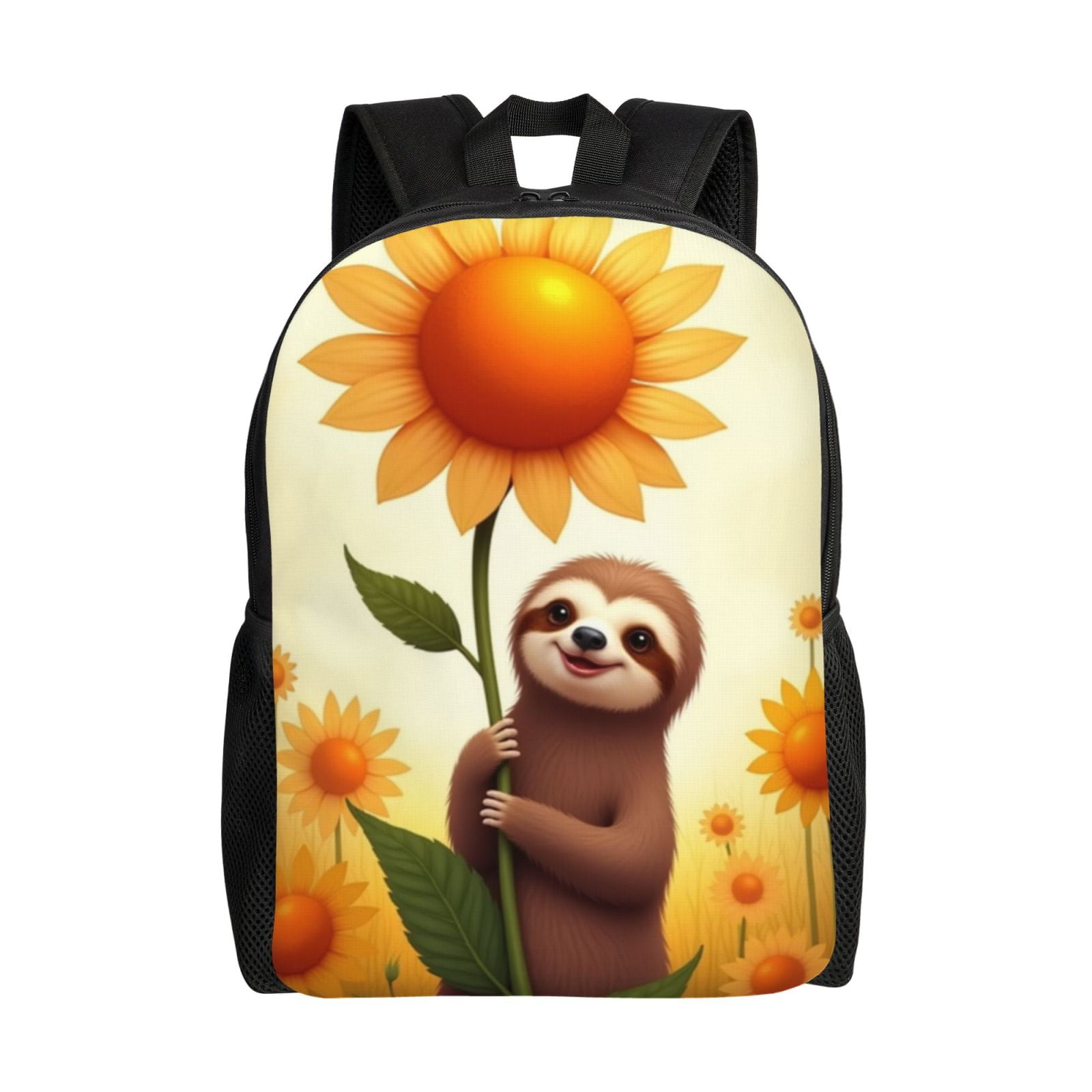 Commuter Sloth Holding Sunflower In Field Of Flowers Laptop Backpack ...