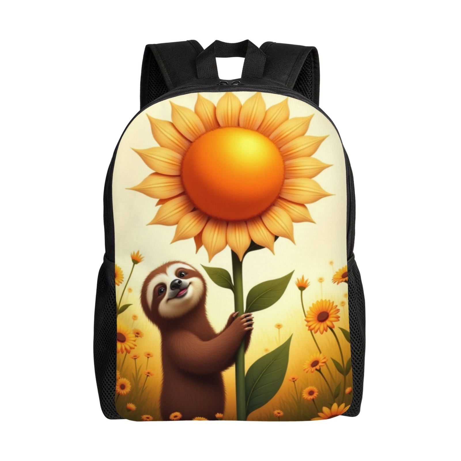 Commuter Sloth Holding Sunflower In Field Of Flowers Laptop Backpack ...