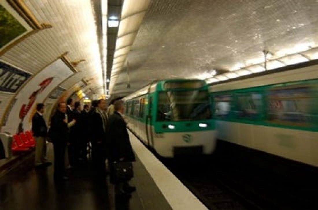 Commuters Inside Metro Station Paris France Canvas Art - Lisa S Engelbrecht DanitaDelimont (36 x 24)