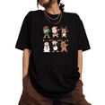 thumbnail image 1 of Women Dabbing Santa Elf Christmas Graphic Tee T-Shirt Top Print Trendy Short Sleeve Round Neck Black S-5XL, 1 of 5