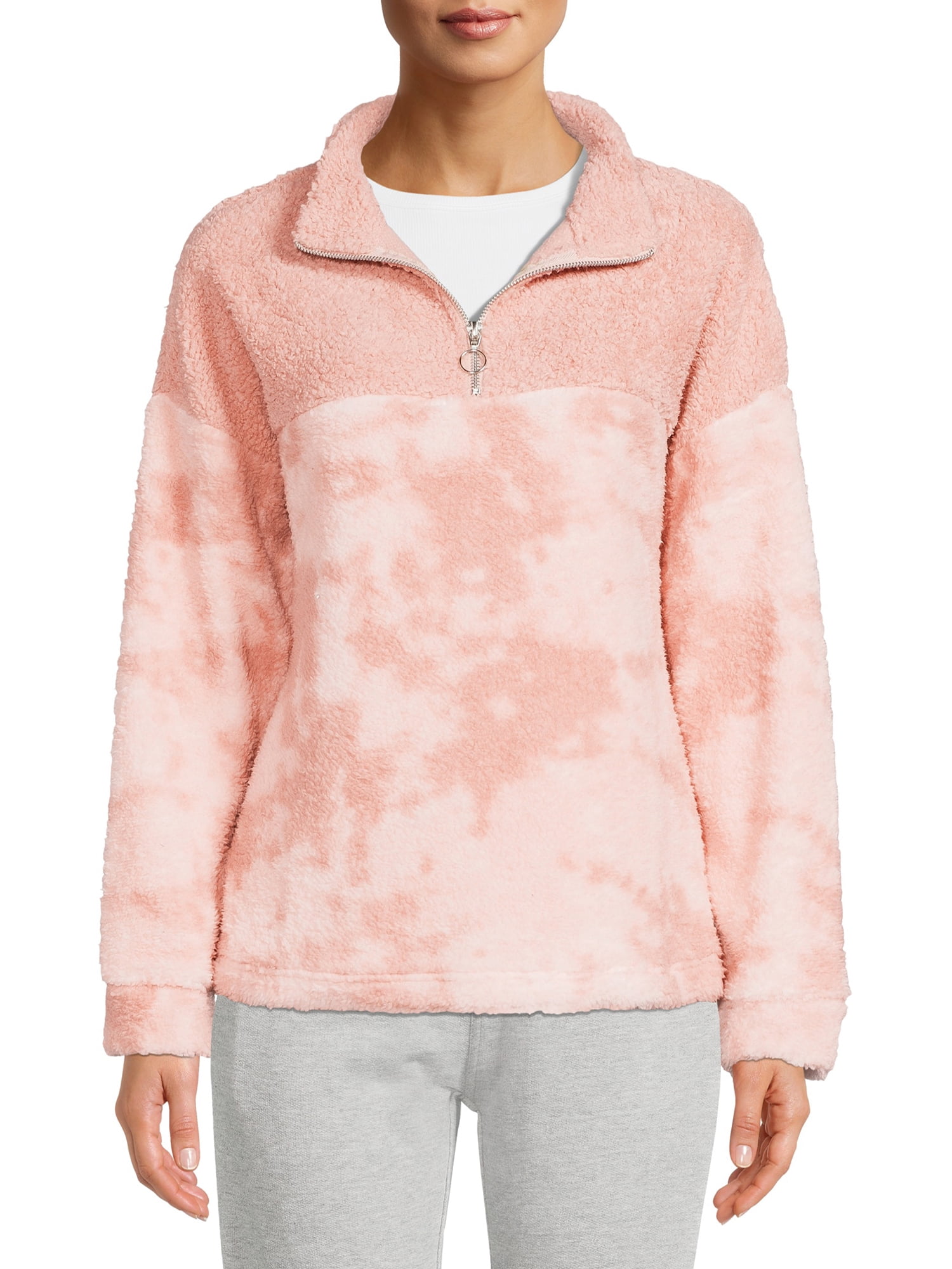Women's Athleisure Printed Baby Faux Sherpa Pullover