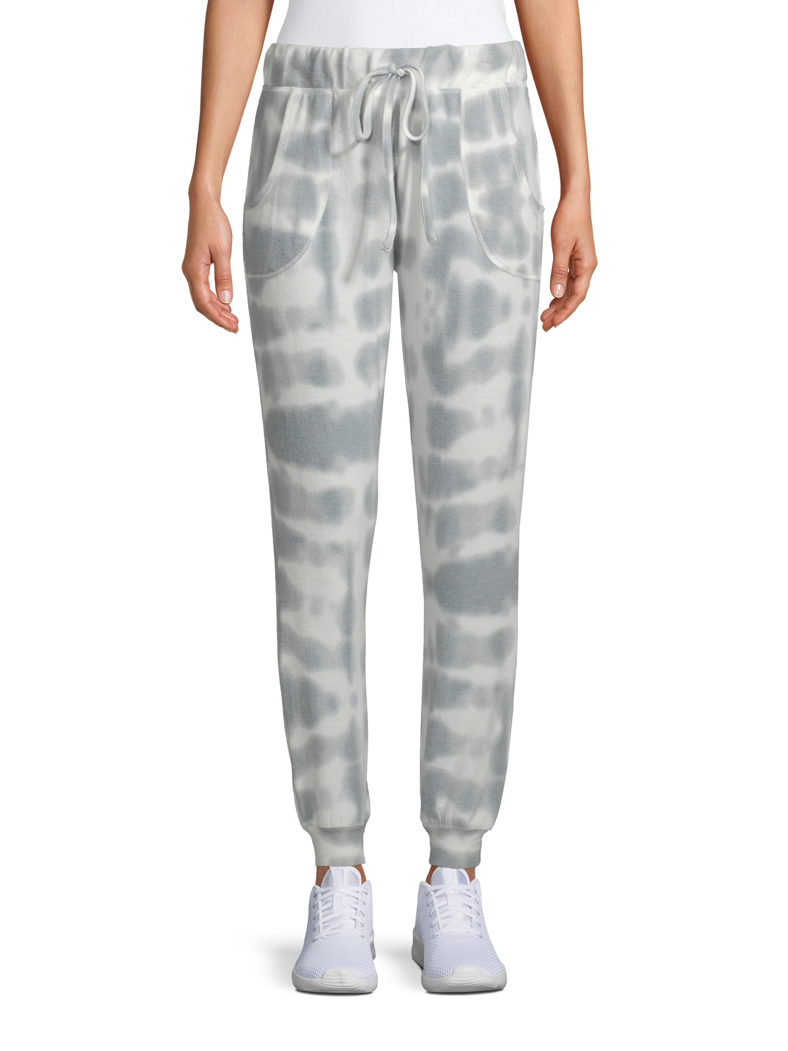 Como Blu Women's Athleisure Tie Dye Hacci Joggers with Pockets - image 1 of 6