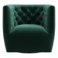 thumbnail image 1 of Como Mid Century Modern Comfy Green Velvet Swivel Accent Chair, 1 of 7