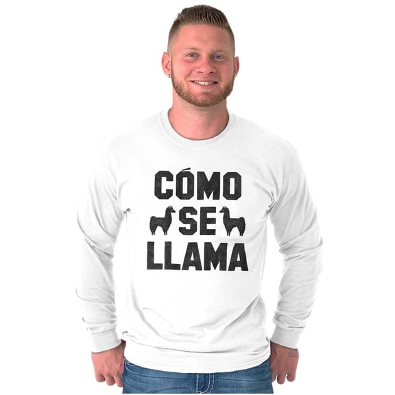 Como Se Llama Alpaca Animal Humor Long Sleeve TShirt Men Women Brisco Brands S