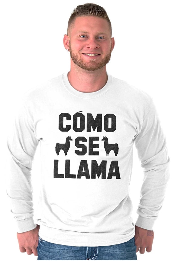 Como Se Llama Alpaca Animal Humor Long Sleeve TShirt Men Women Brisco Brands S