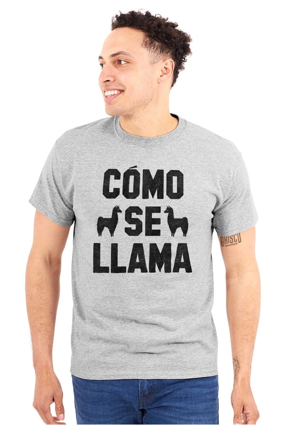 Como Se Llama Alpaca Animal Humor Men's Graphic T Shirt Tees Brisco Brands S