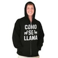 thumbnail image 1 of Como Se Llama Alpaca Animal Humor Unisex Fleece Graphic Zip Up Hoodie Brisco Brands 2X, 1 of 5